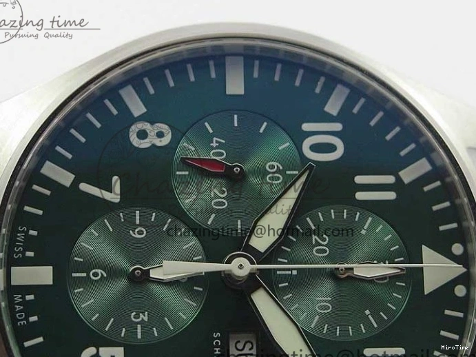 MIROTIME 0414 Pilot Chrono IW377726 ZF 1:1 Best Edition Green Dial on Brown Leather Strap A Trendsetting 7125